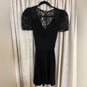 Betsey Johnson Black Lace Mini Dress